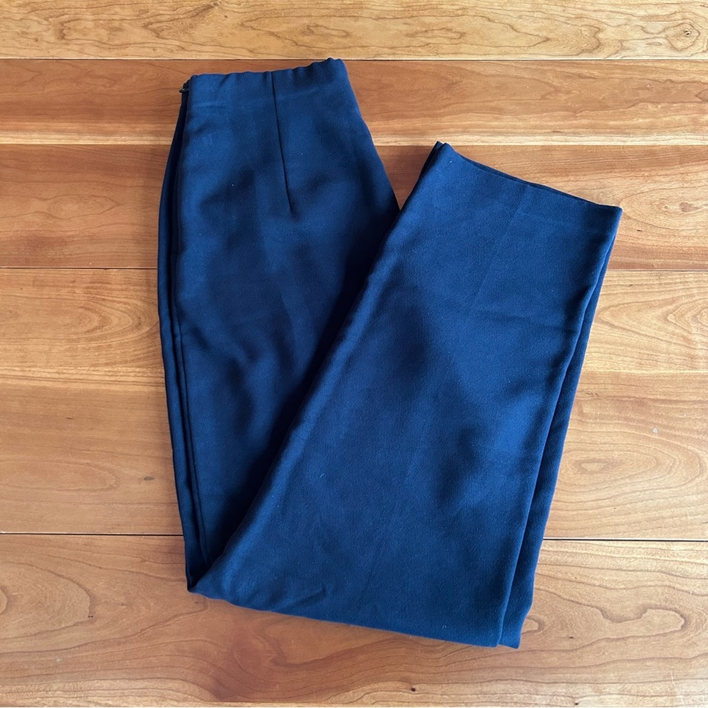 Black Faux Suede High Waisted Wide Leg Pants